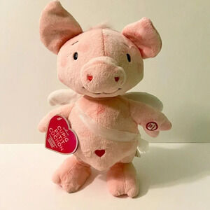 2014 Hallmark Cupid  Shuffle Plush Pig Sound Motion 12 Inch Valentine Animated